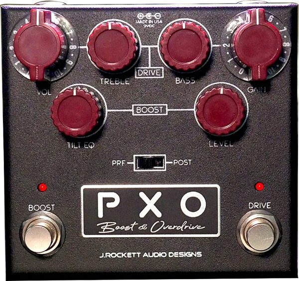 open zoom image for J. Rockett Audio PXO Phil X Signature Overdrive/Boost Pedal, New, Action Position Back