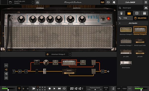 open zoom image for IK Multimedia AmpliTube Jimi Hendrix Anniversary Collection Software, Digital Download, Action Position Back