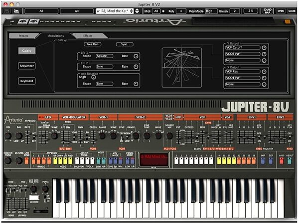 open zoom image for Arturia Jupiter 8 V Software Synth (Macintosh and Windows), Screenshot 3
