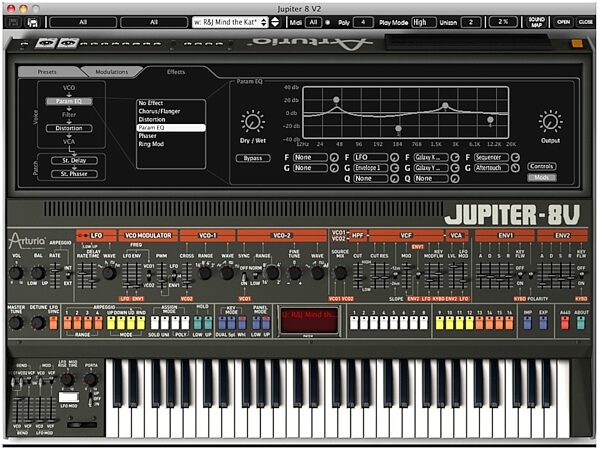 open zoom image for Arturia Jupiter 8 V Software Synth (Macintosh and Windows), Screenshot 1