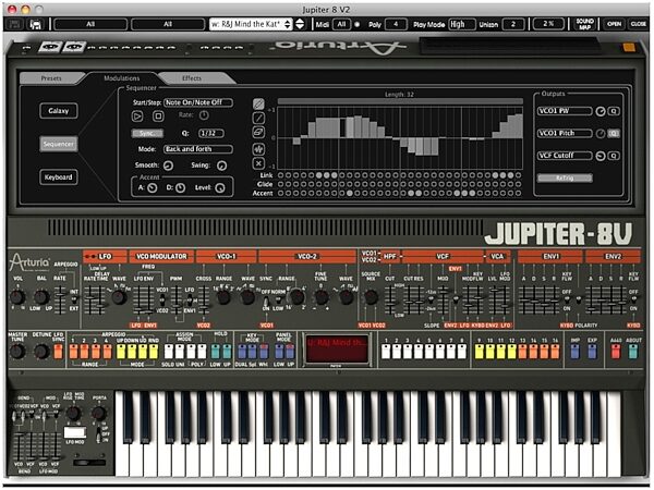 open zoom image for Arturia Jupiter 8 V Software Synth (Macintosh and Windows), Screenshot 4