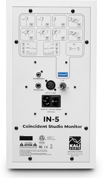 open zoom image for Kali Audio IN-5 3-Way Powered Studio Monitor, Single Speaker, White, Open Box (Very Good), Action Position Back