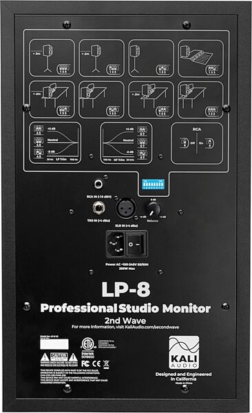 open zoom image for Kali Audio LP-8 V2 Powered Studio Monitor, Single Speaker, Black, Open Box (Like New), Action Position Back