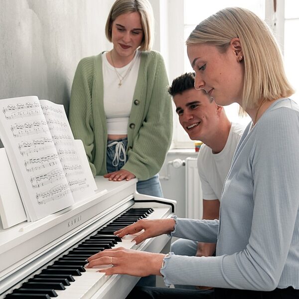 open zoom image for Kawai CN-201 Digital Piano, Light Oak, Action Position Back