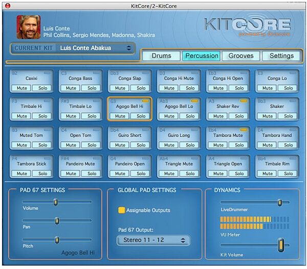 open zoom image for Submersible Music KitCore Drum Synth (Macintosh and Windows), Screenshot - Latinpads