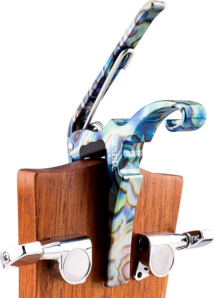 open zoom image for Kyser Quick-Change Acoustic Guitar Capo, Abalone, Action Position Back