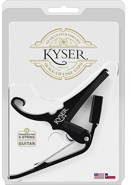 open zoom image for Kyser Quick-Change Acoustic Guitar Capo, Black, Packaging