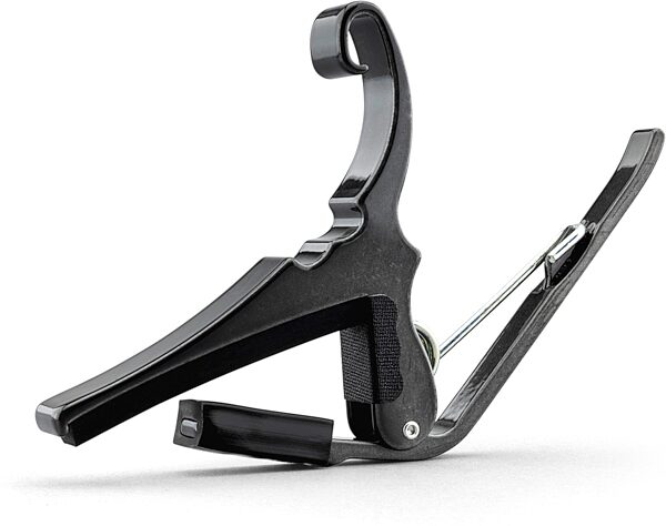 open zoom image for Kyser Quick-Change Acoustic Guitar Capo, Black Chrome, Action Position Back