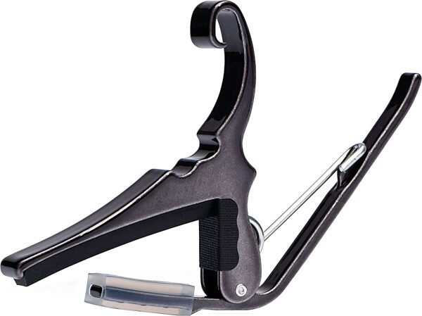 open zoom image for Kyser Quick-Change Acoustic Guitar Capo, Black Chrome, Action Position Back