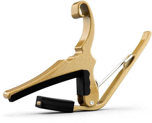 open zoom image for Kyser Quick-Change Acoustic Guitar Capo, Gold, Action Position Back