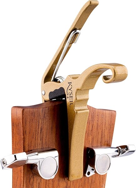 open zoom image for Kyser Quick-Change Acoustic Guitar Capo, Gold, Action Position Back