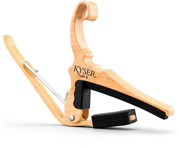 open zoom image for Kyser Quick-Change Acoustic Guitar Capo, Maple, Action Position Back