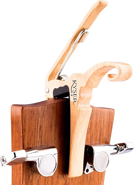 open zoom image for Kyser Quick-Change Acoustic Guitar Capo, Maple, Action Position Back