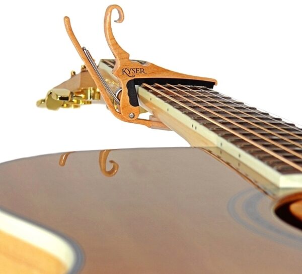 open zoom image for Kyser Quick-Change Acoustic Guitar Capo, Maple, ve