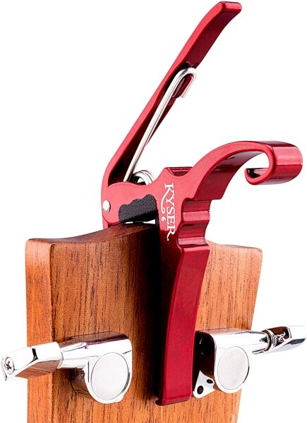 open zoom image for Kyser Quick-Change Acoustic Guitar Capo, Ruby Red, Action Position Back