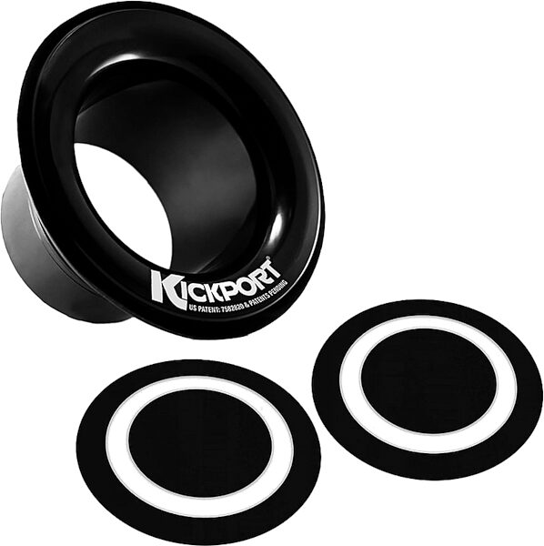open zoom image for KickPort Bass Drum Sonic Enhancement Port System, Black, with KickPort D-Pad Bass Drum Impact Pad (Black, 2-Pack), pack