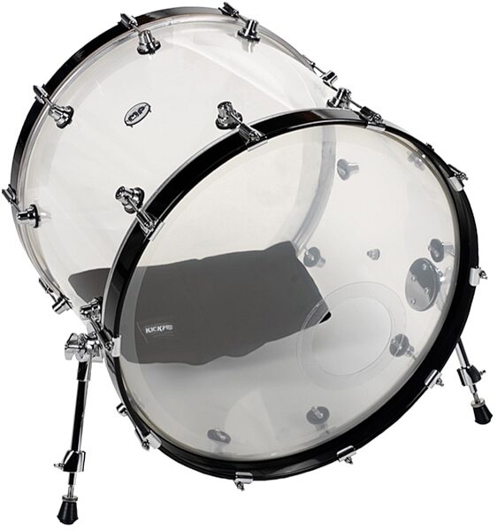 open zoom image for KickPro Weighted Non-Slip Bass Drum Pillow, Black, In Use