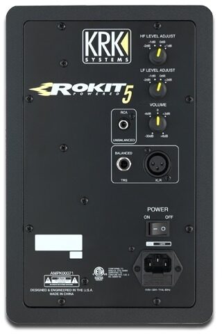 open zoom image for KRK RP5G3 Rokit 5 Generation 3 Powered Studio Monitor, Rear
