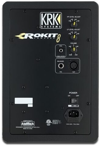 open zoom image for KRK RP8G3 Rokit 8 Generation 3 Powered Studio Monitor, Rear