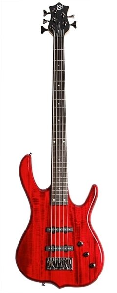 open zoom image for Ken Smith Design Burner 5-String Ignition Electric Bass, Transparent Cherry