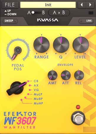 open zoom image for Kuassa Efektor WF3607 Wah Filter Plug-in Software, Digital Download, Screenshot Front