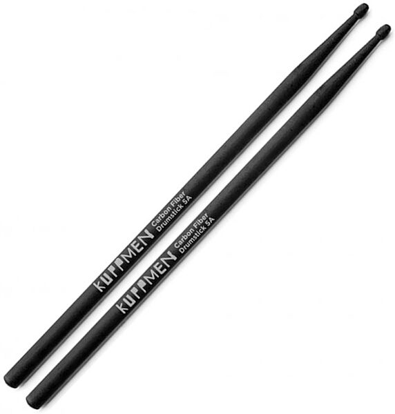 open zoom image for Kuppmen Carbon Fiber Drumsticks, Pair, Black, 5A, Action Position Front