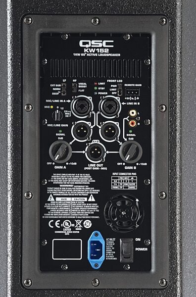 open zoom image for QSC KW152 2-Way Powered Loudspeaker (1000 Watts, 1x15"), Rear