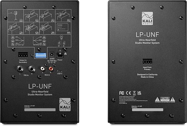 open zoom image for Kali Audio LP-UNF Powered Audio Monitors, Pair, Black, Action Position Back