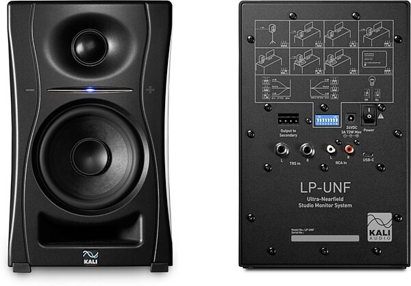 open zoom image for Kali Audio LP-UNF Powered Audio Monitors, Pair, Black, Action Position Back