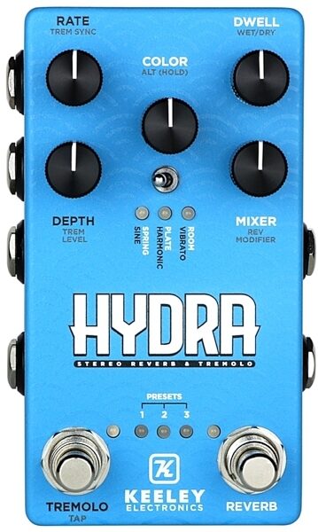 open zoom image for Keeley Hydra Stereo Reverb and Tremolo Pedal, New, main