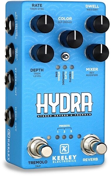 open zoom image for Keeley Hydra Stereo Reverb and Tremolo Pedal, New, view