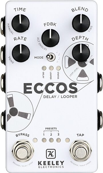 open zoom image for Keeley ECCOS Delay and Looper Pedal, New, Action Position Back