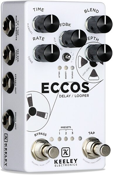 open zoom image for Keeley ECCOS Delay and Looper Pedal, New, Action Position Back