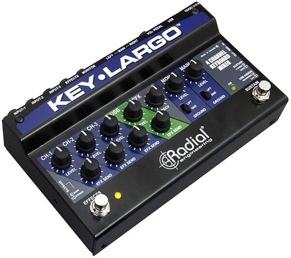 open zoom image for Radial Key-Largo Stereo Keyboard 4-Channel Mixer, New, Action Position Back