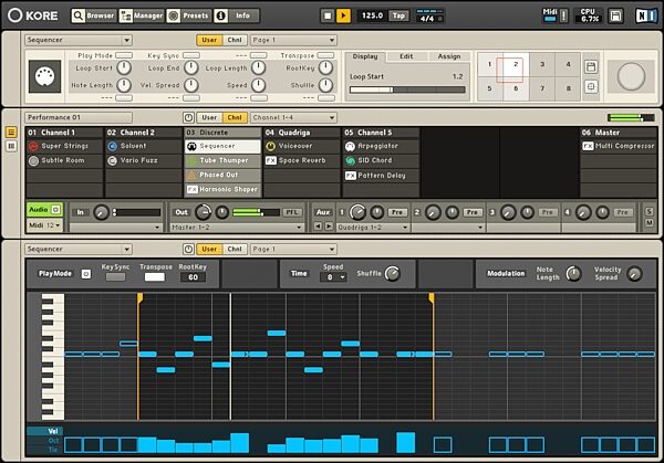 open zoom image for Native Instruments Kore 2 Plug-In Host and Controller, Step Sequencer