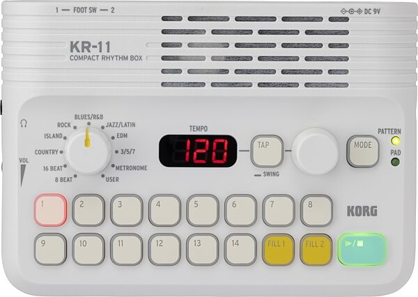 open zoom image for Korg KR-11 Rhythm Machine, New, Action Position Back