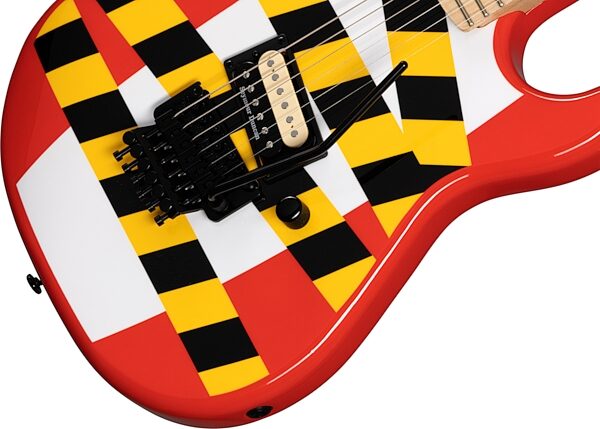 open zoom image for Kramer Baretta Custom Graphics Danger Zone Electric Guitar (with Gig Bag), Open Box (Good), Action Position Back