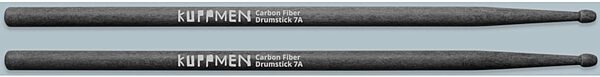 open zoom image for Kuppmen Carbon Fiber Drumsticks, Black, 5A, view
