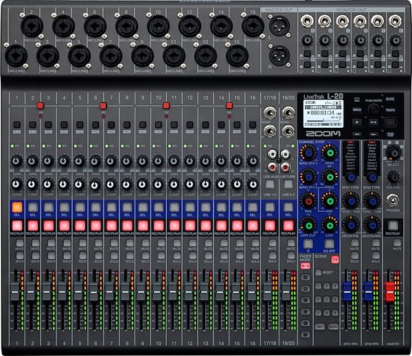 open zoom image for Zoom LiveTrak L-20 Digital Mixer and Multi-Track Recorder, 20-Channel, New, Main