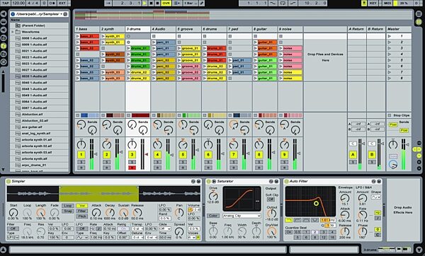 open zoom image for Ableton Live 7 LE Music Production Software (Macintosh and Windows), Arrangement View