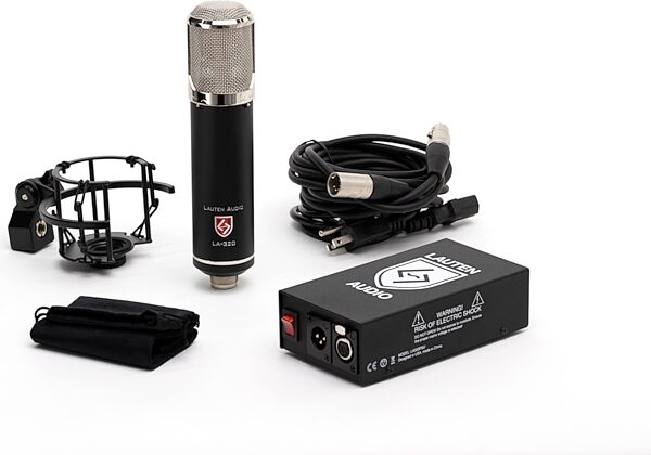 open zoom image for Lauten Audio LA-320 V2 Large-Diaphragm Tube Condenser Microphone, V2, Main with all components Front