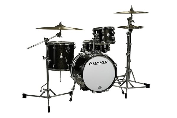 open zoom image for Ludwig LC179X Breakbeats Questlove Compact Drum Shell Kit, 4-Piece, Black Sparkle