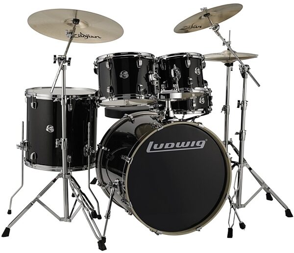 open zoom image for Ludwig LCEE22 Element Evo Complete Drum Kit (5-Piece), Black Sparkle View 1