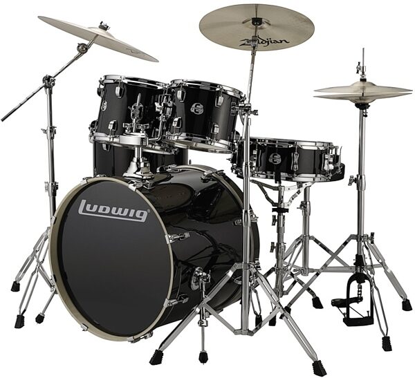 open zoom image for Ludwig LCEE22 Element Evo Complete Drum Kit (5-Piece), Black Sparkle
