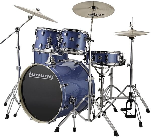 open zoom image for Ludwig LCEE22 Element Evo Complete Drum Kit (5-Piece), Blue Sparkle View 1