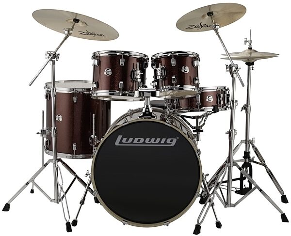open zoom image for Ludwig LCEE22 Element Evo Complete Drum Kit (5-Piece), Red Sparkle