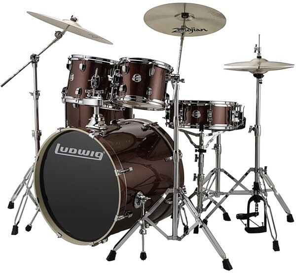 open zoom image for Ludwig LCEE22 Element Evo Complete Drum Kit (5-Piece), Red Sparkle View 1