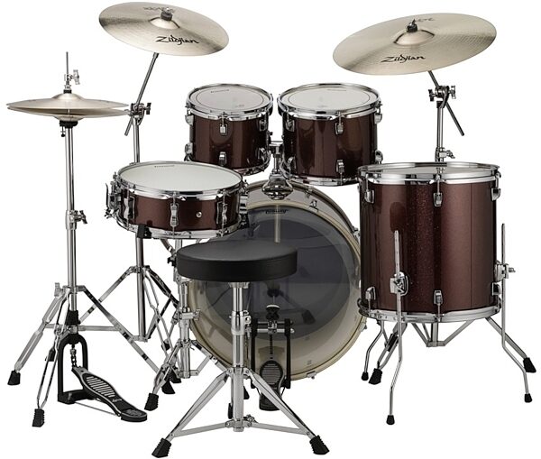 open zoom image for Ludwig LCEE22 Element Evo Complete Drum Kit (5-Piece), Red Sparkle View 2