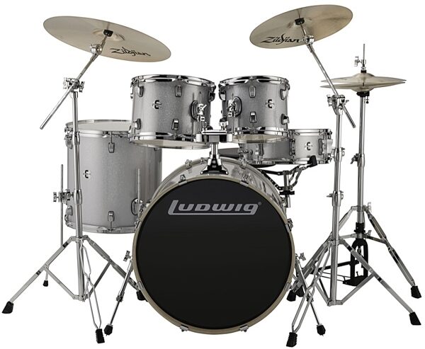 open zoom image for Ludwig LCEE22 Element Evo Complete Drum Kit (5-Piece), White Sparkle