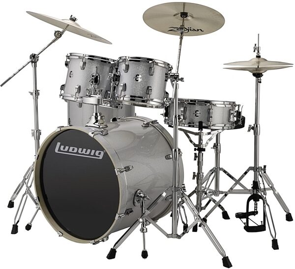 open zoom image for Ludwig LCEE22 Element Evo Complete Drum Kit (5-Piece), White Sparkle View 1